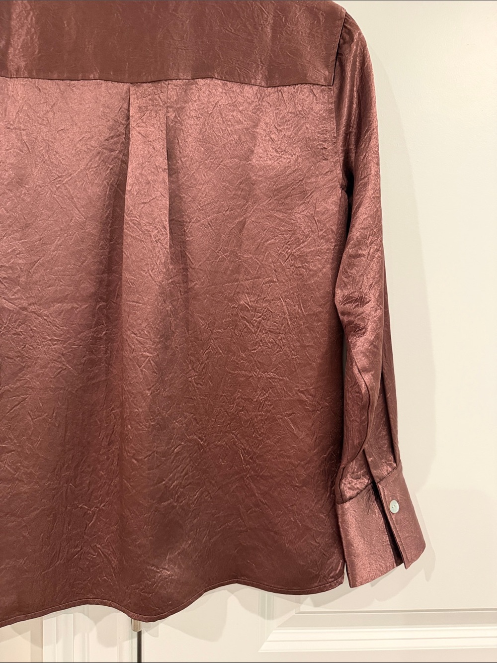 Rails Satin Button-Down Shirt in Rosewood - Picture 5 of 5